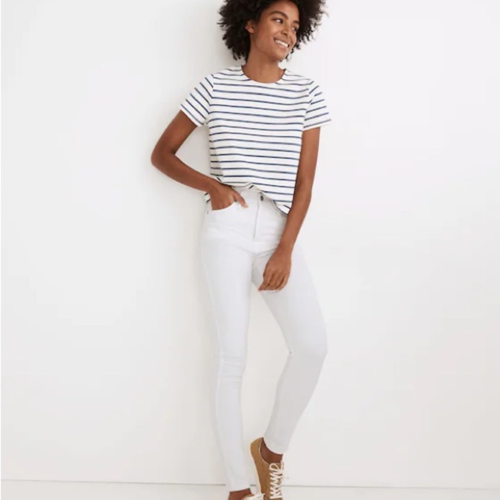 Madewell 10” High Rise White Skinny Jeans